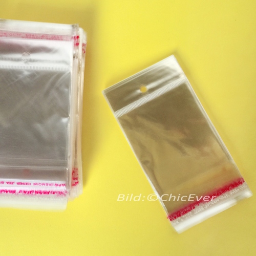 500x praktische selbstklebende OPP Tütchen 5,8x6,5cm, Beutel, Tüten, Adhäsionsverschlussbeutel, Verpackung, transparent - zum Schließen ins Bild klicken